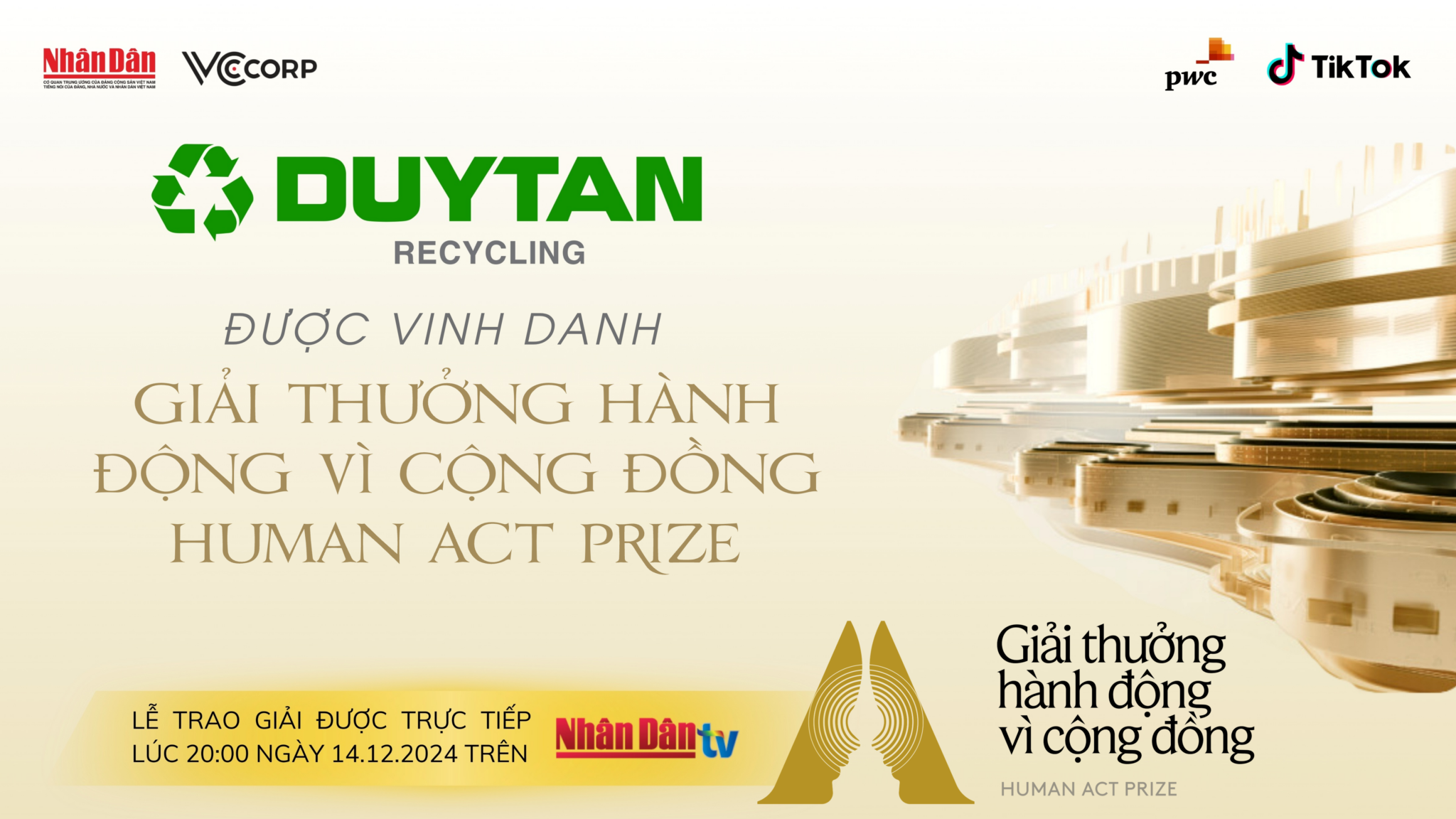 Duy Tân Recycling được vinh danh giải thưởng Hành động vì cộng đồnh – Human Act Prize